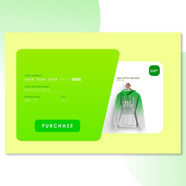 Purchase page ux design done for a clothing app