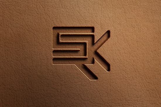 Sooraj Kabeer Photography logo on leather mockup