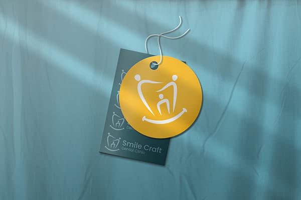 Smilecraft dental clinic logo mockup