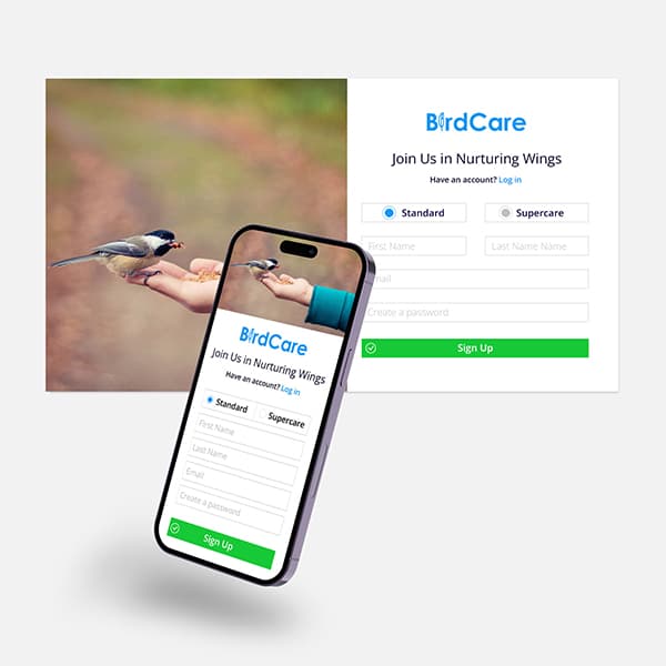 UX design done for a BirdCare App